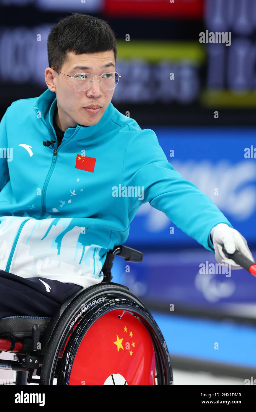 Beijing, China. 9th Mar, 2022. Chen Jianxin (CHN) Wheelchair Curling