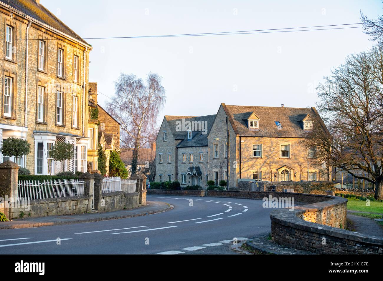Early morning sunlight in Shipton Under Wychwood, Cotswolds