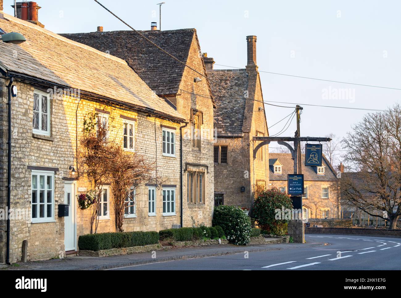 Early morning sunlight in Shipton Under Wychwood, Cotswolds