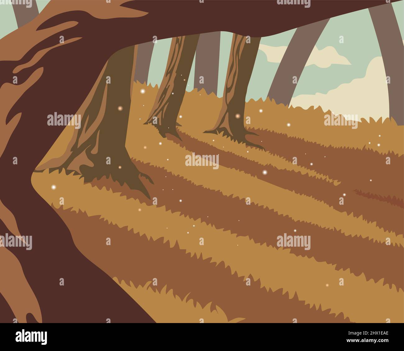 landscape and trees Stock Vector Image & Art - Alamy
