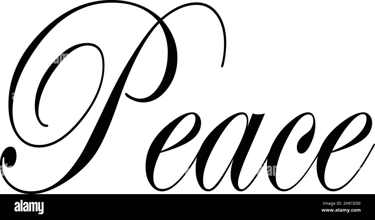 Peace text sign illustration on white background Stock Vector