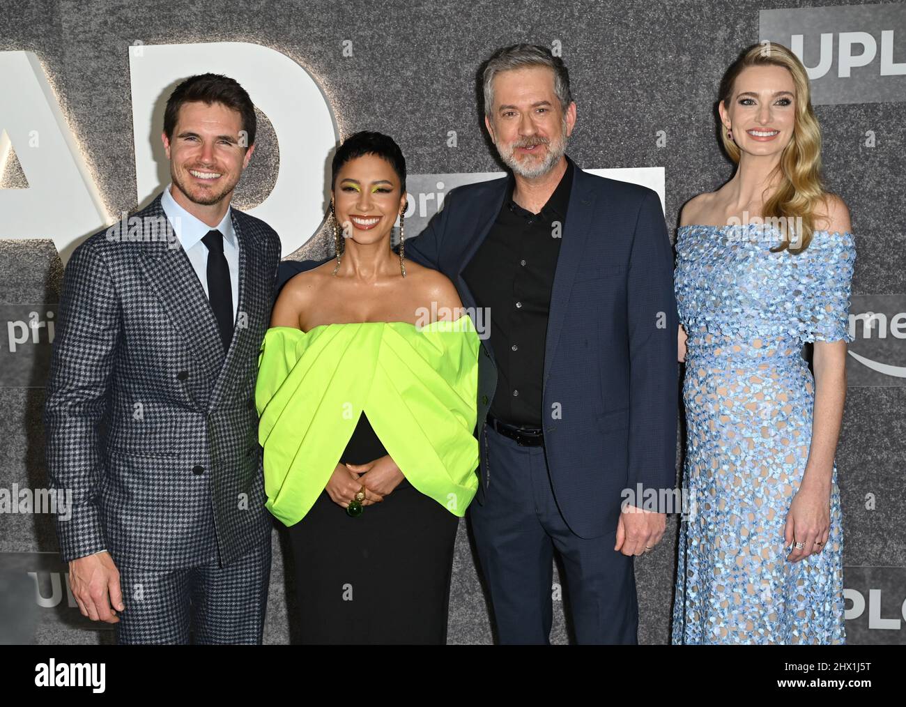 Los Angeles, USA. 08th Mar, 2022. LOS ANGELES, USA. March 08, 2022: Robbie Amell, Andy Allo, Greg Daniels & Allegra Edwards at the premiere for season 2 of the Amazon Prime series 'Upload' at The West Hollywood Edition. Picture Credit: Paul Smith/Alamy Live News Stock Photo