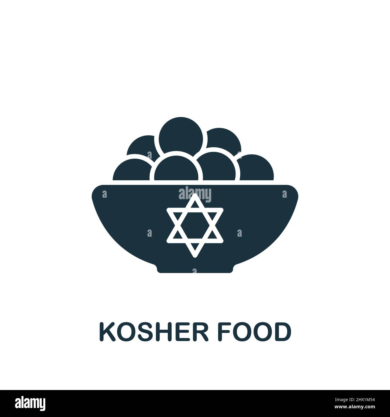Kosher Food icon. Monochrome simple icon for templates, web design and infographics Stock Vector