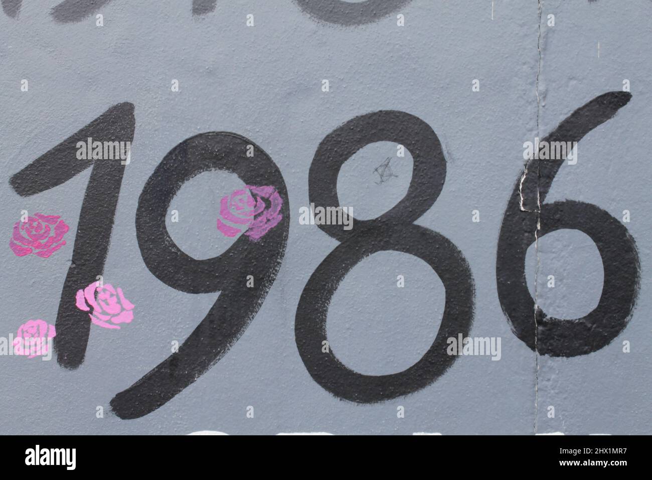 1986, on the Berlin Wall Stock Photo