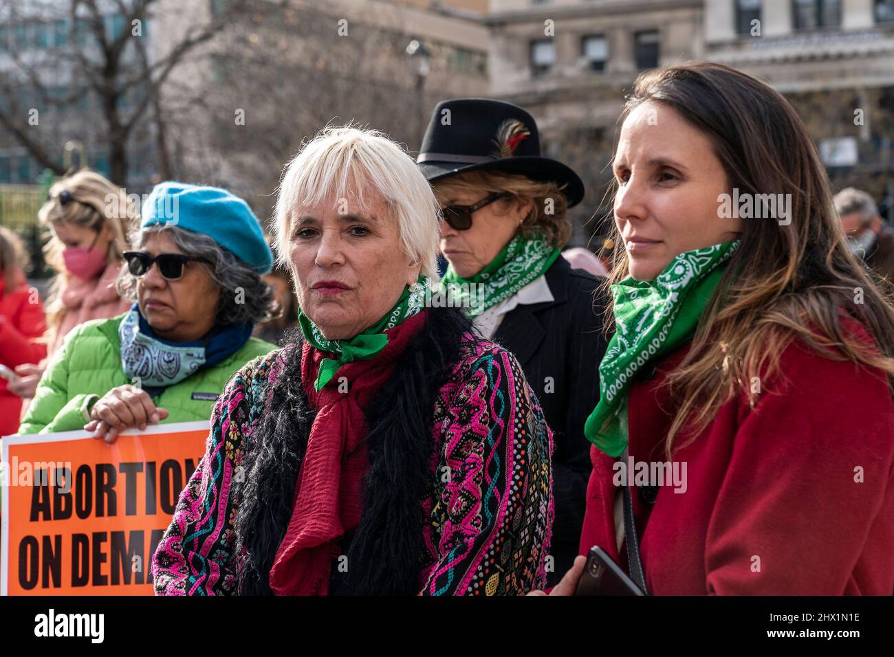 New York, New York, USA. 8th Mar, 2022. Protesters gathered on