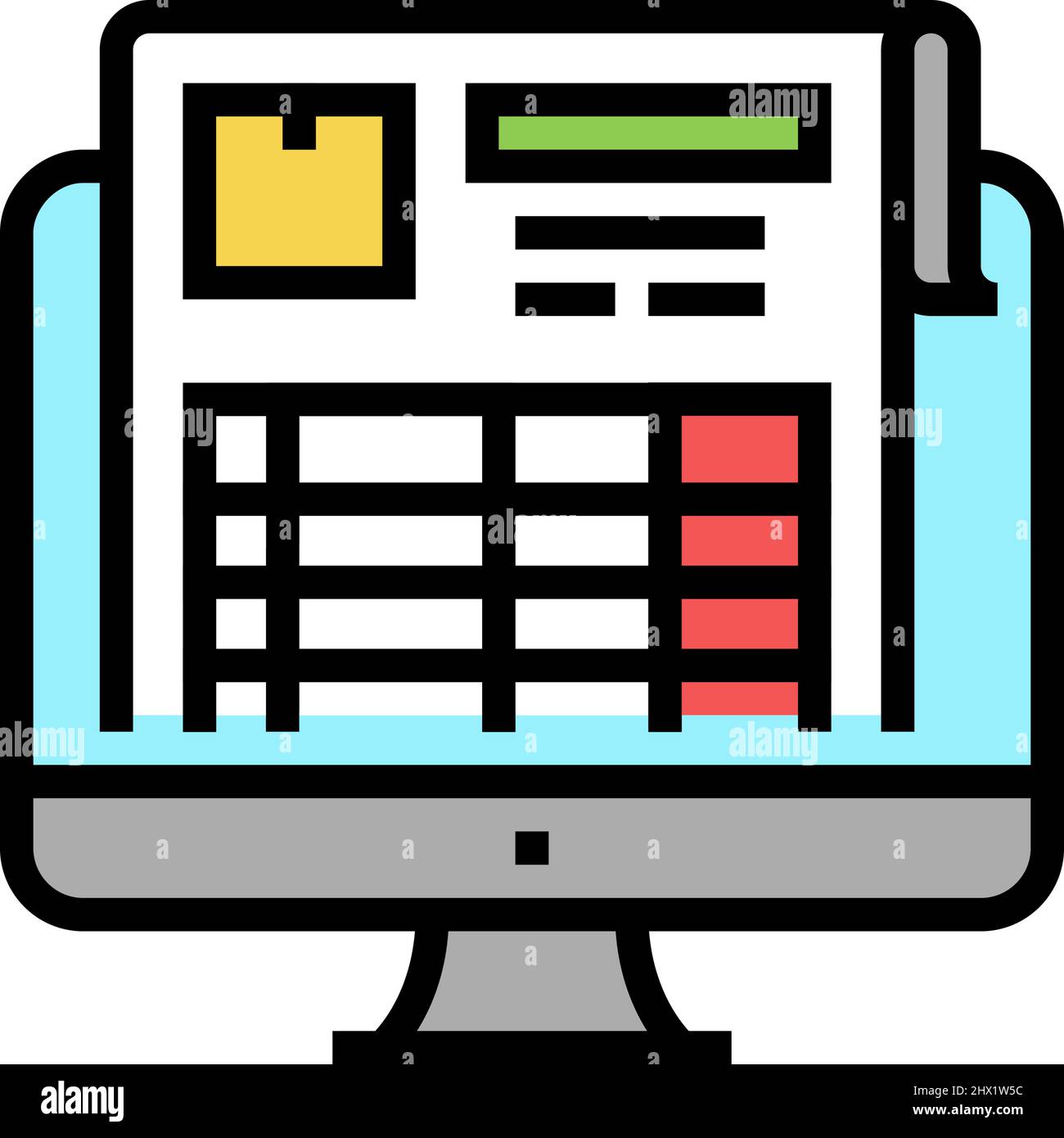inventory report color icon vector illustration Stock Vector Image ...