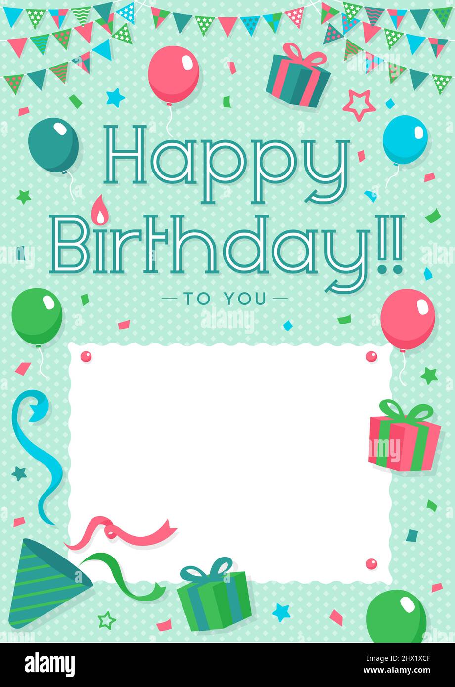 Happy birthday greeting card vector illustration Stock Vector Image ...
