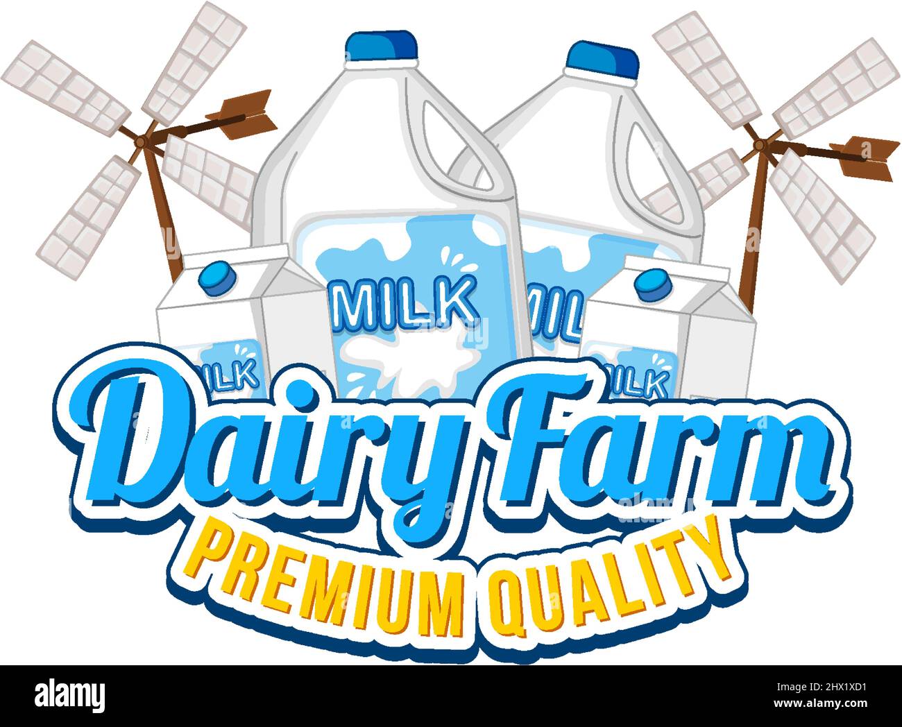 A Milk with a Dairy farm label illustration Stock Vector Image & Art ...