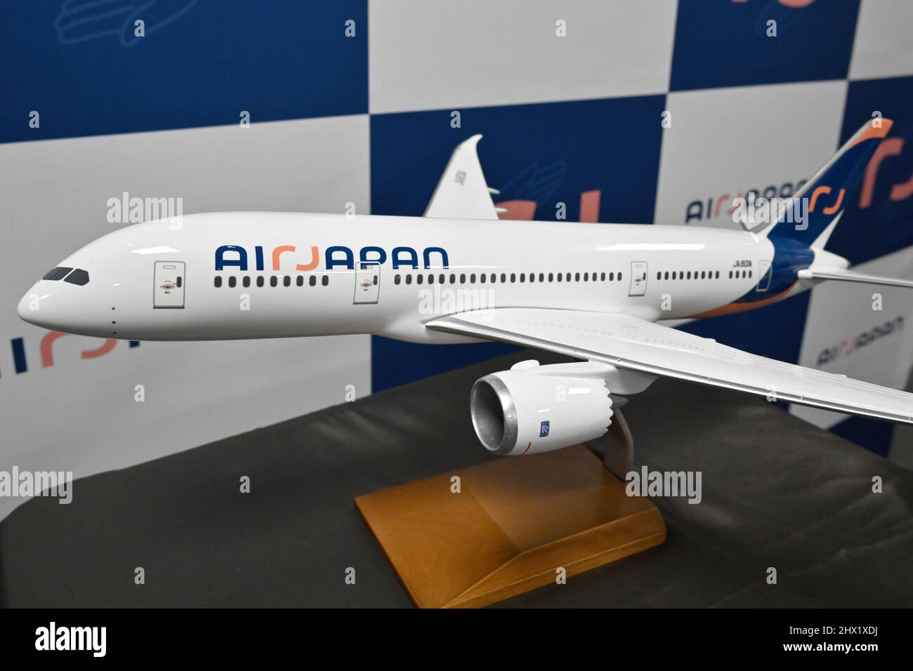 Tokyo, Japan, March 8, 2022. Boeing 787-8 (JA801A) model