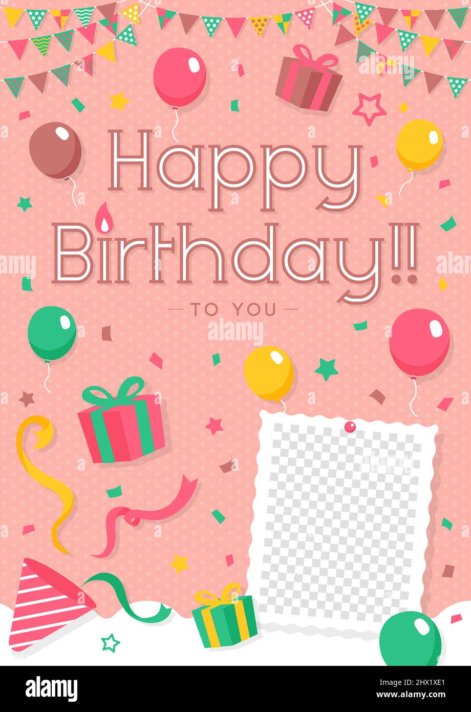 Happy birthday greeting card vector illustration Stock Vector Image ...