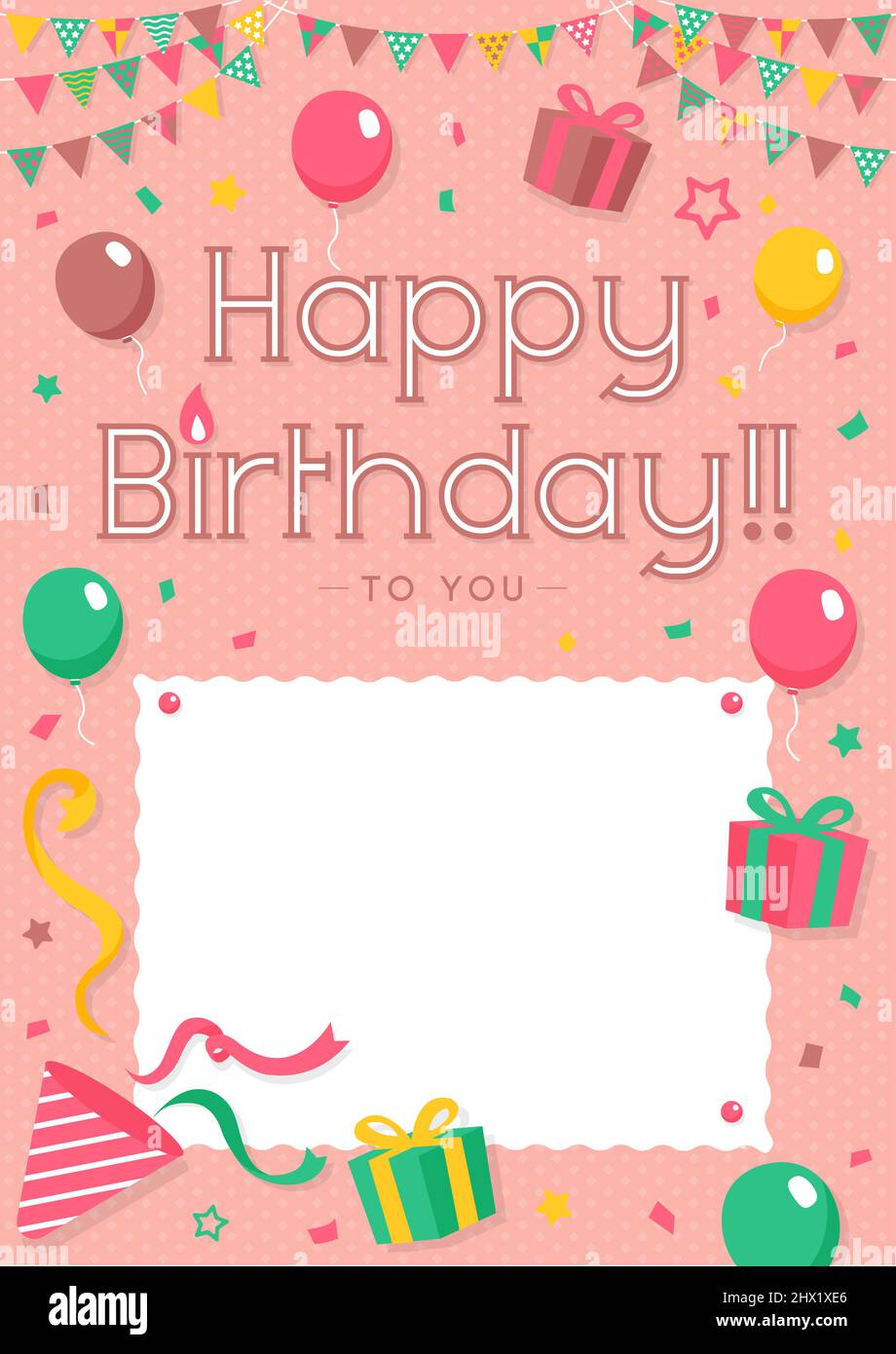 Happy birthday greeting card vector illustration Stock Vector Image ...