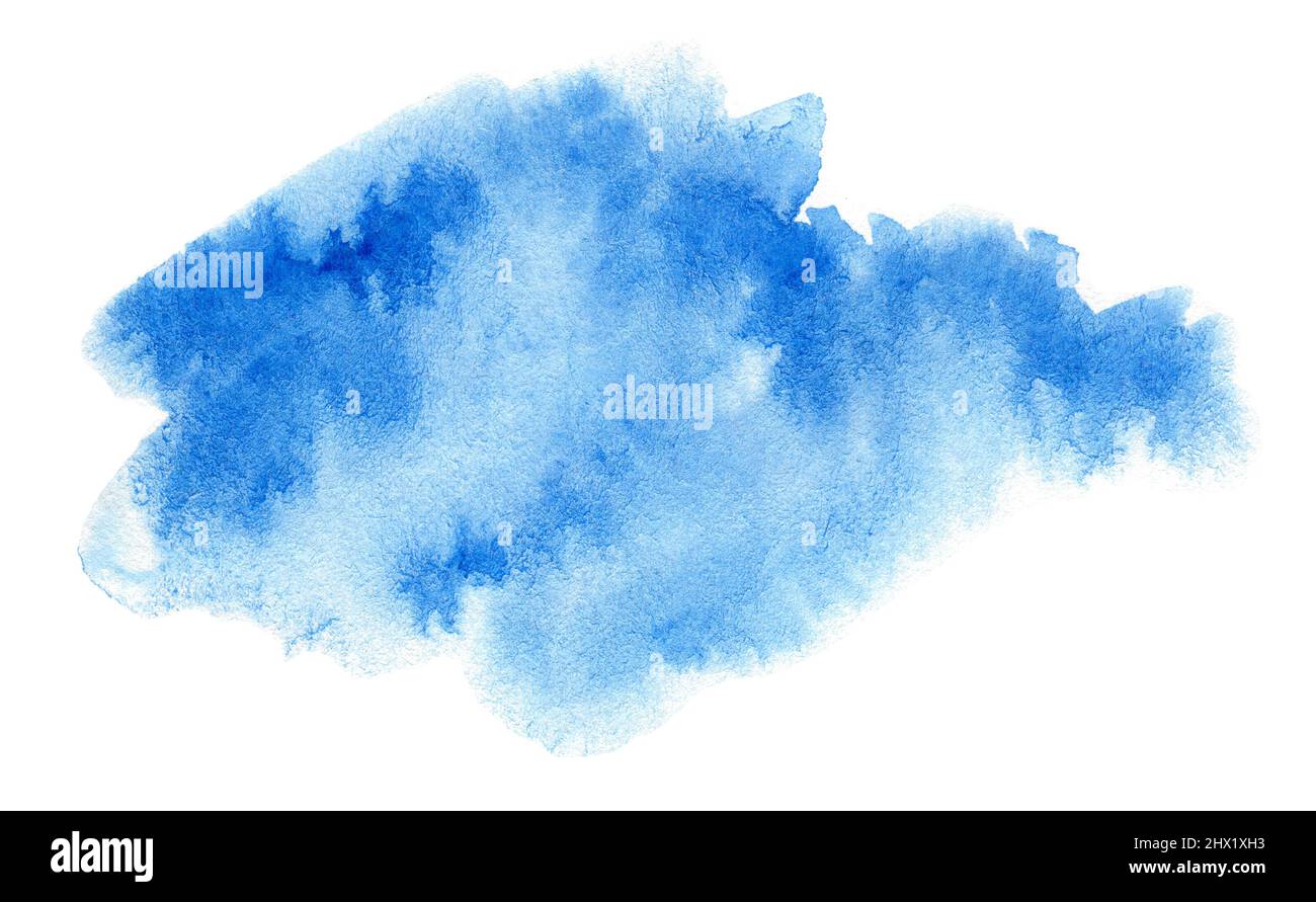 Abstract blue watercolor isolated on white background Stock Photo - Alamy
