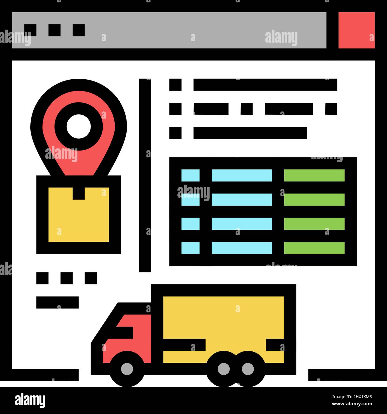 shipment trends report color icon vector illustration Stock Vector ...