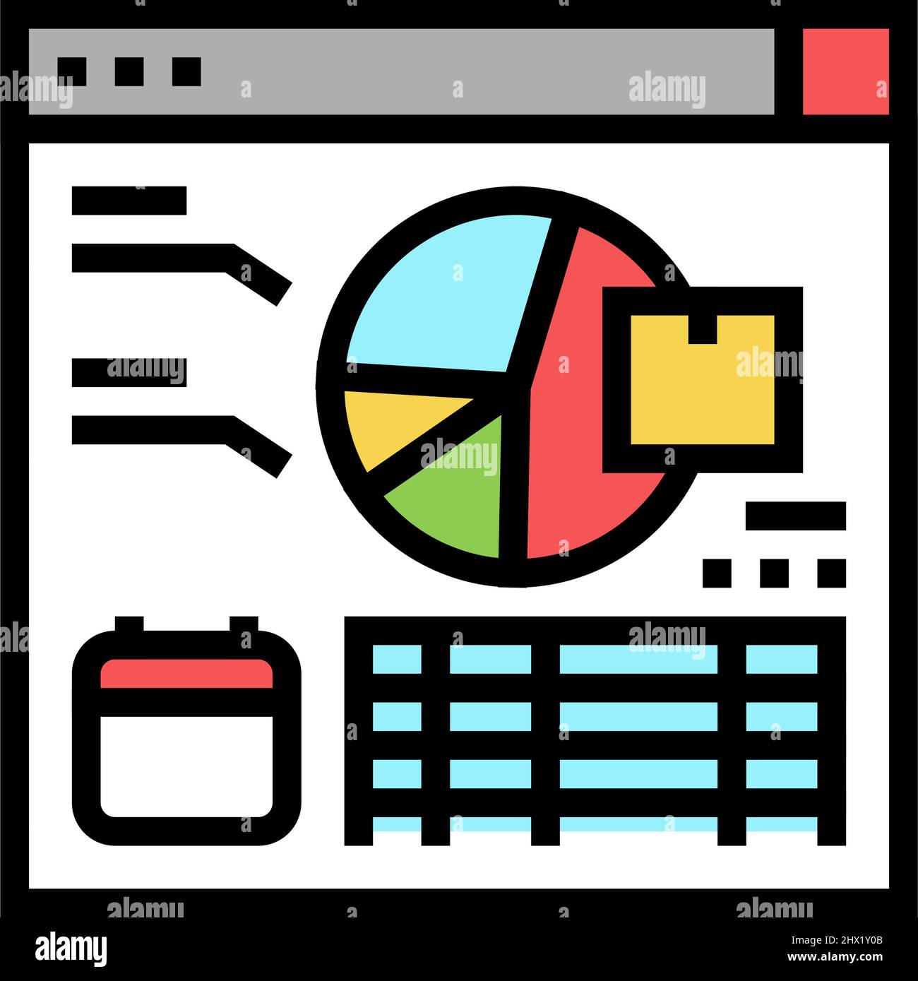inventory forecasting report color icon vector illustration Stock ...