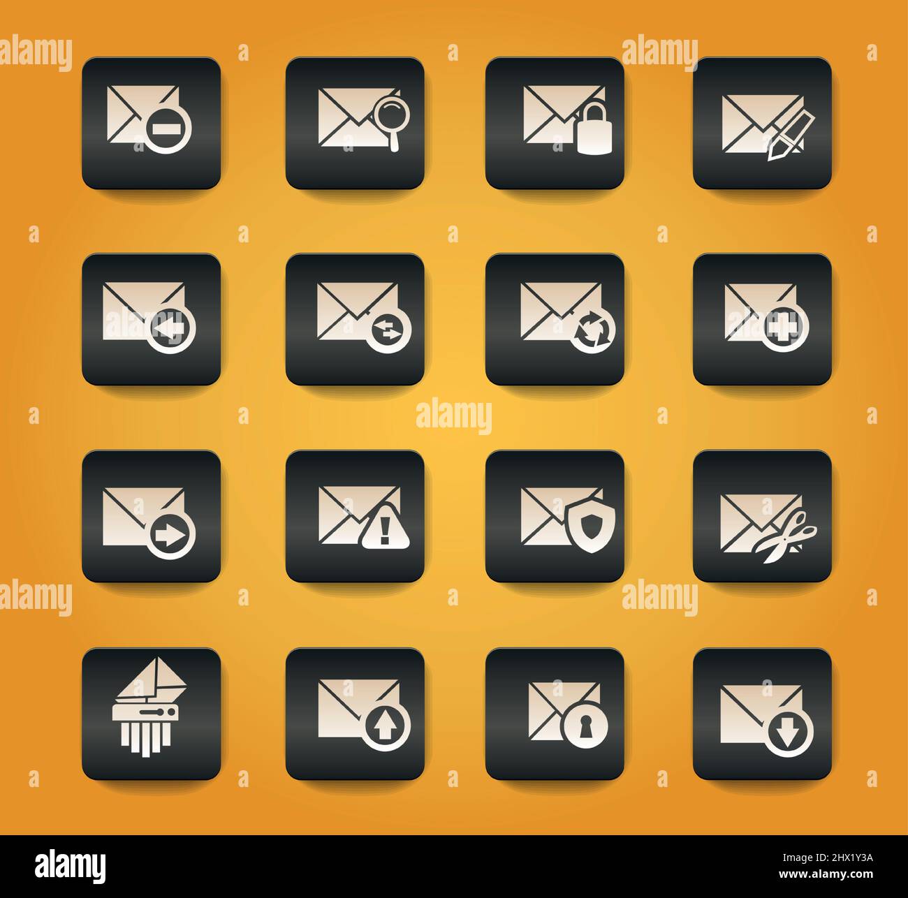 Mail and envelope icon set for web sites and user interface Stock ...