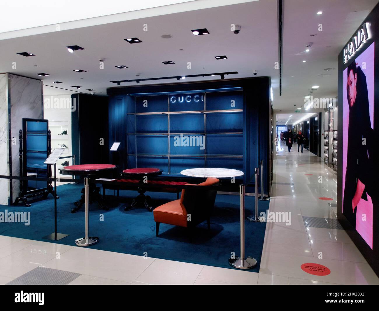 Moscow, Russia. 08th Mar, 2022. Empty Gucci boutique in TSUM. Major  international premium brands have ceased