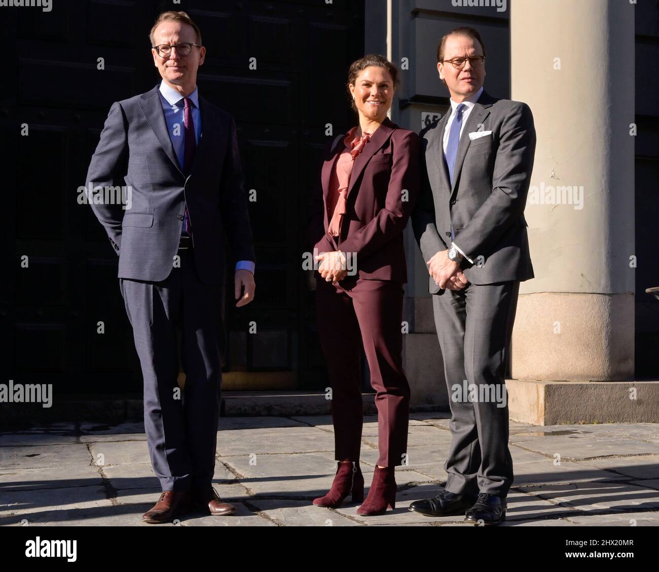 Crown Princess Victoria and Prince Daniel are greeted by President Lars ...