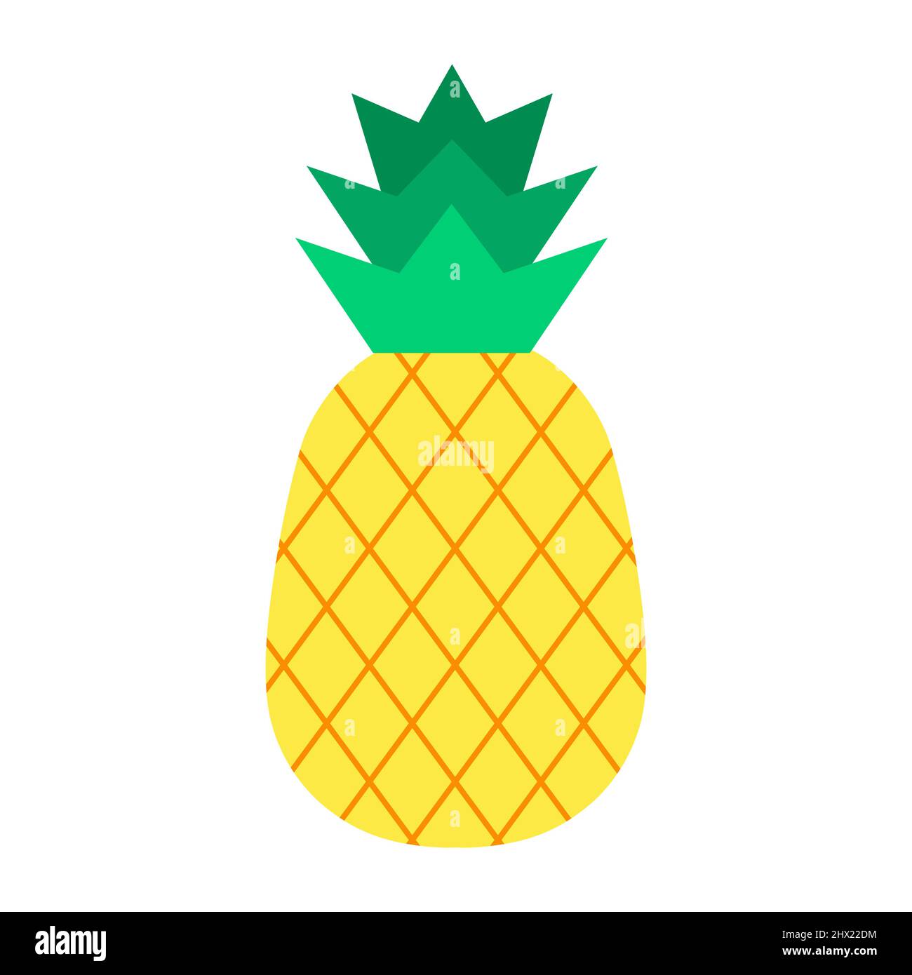 Pineapple. Organic fruit isolated on white background. Healthy lifestyle. Vector illustration in flat style. Stock Vector