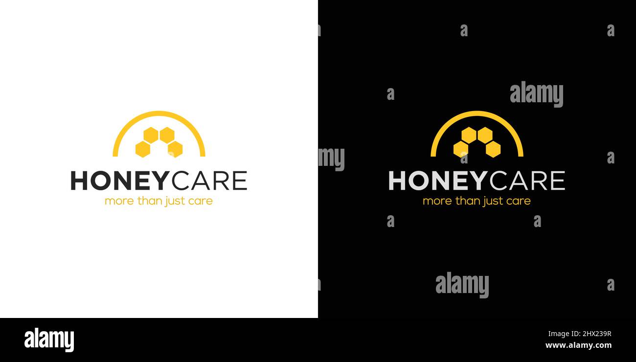 Simple and modern honey care logo design Stock Vector