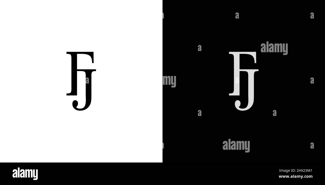 Unique and Modern FJ initials logo Stock Vector