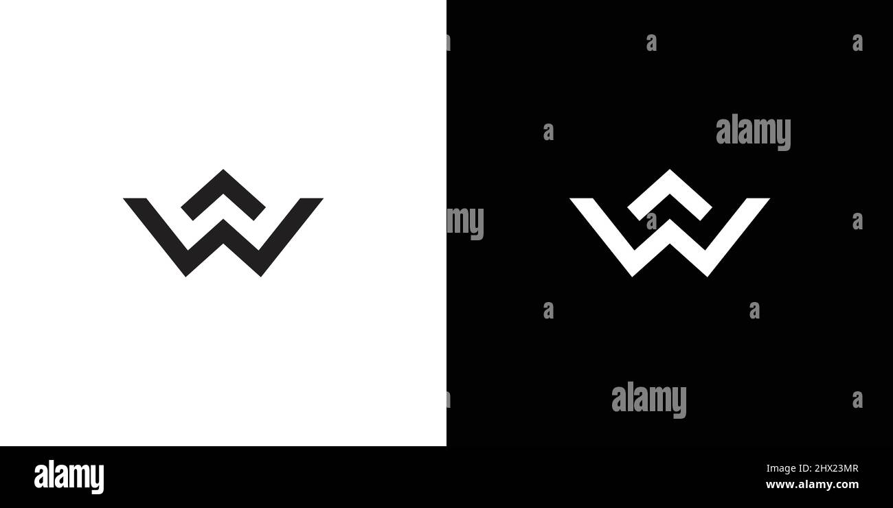 strong and modern letter AW initials logo design Stock Vector