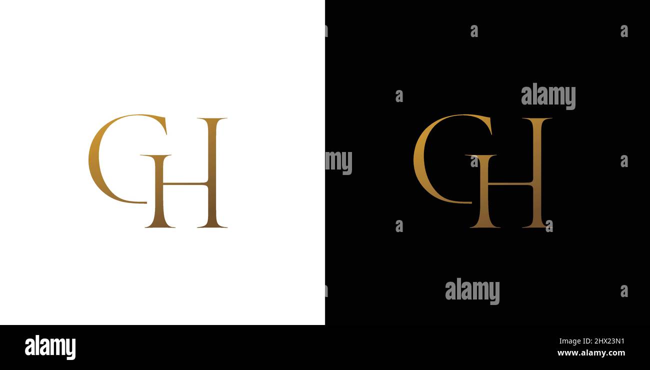 Unique and luxury GH initials logo Stock Vector