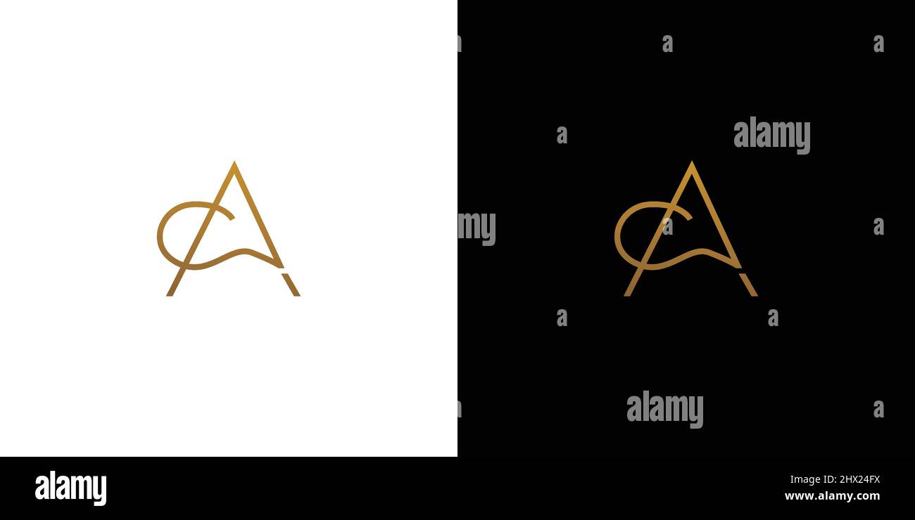 Modern and elegant CA initials logo design Stock Vector