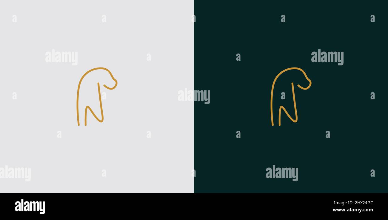 Modern and elegant dog logo Stock Vector