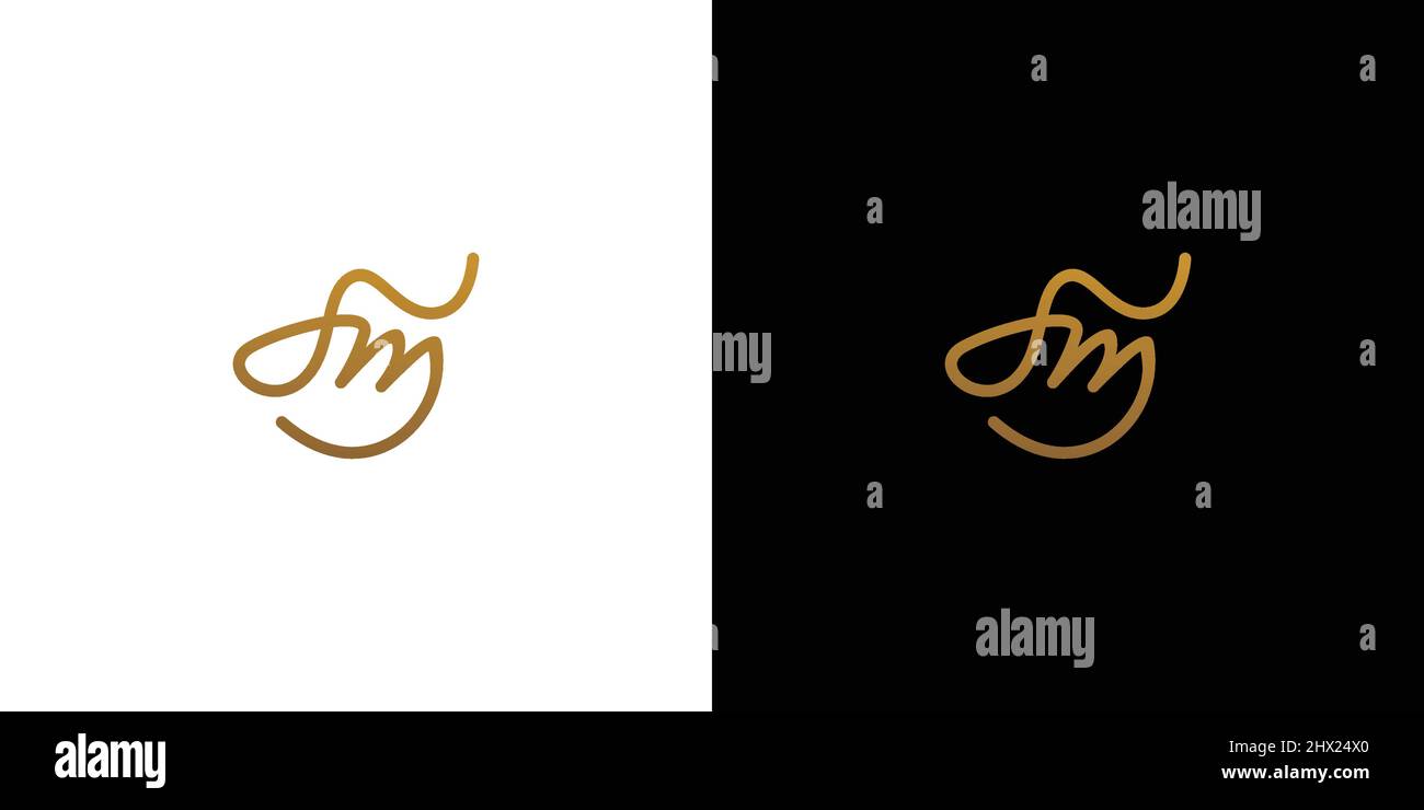 Modern and elegant SM  initials logo design Stock Vector