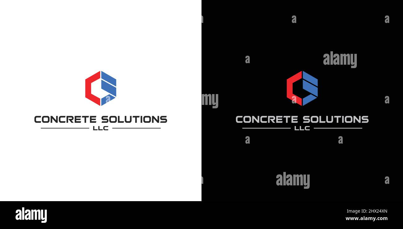Modern and powerful CS initials logo design Stock Vector
