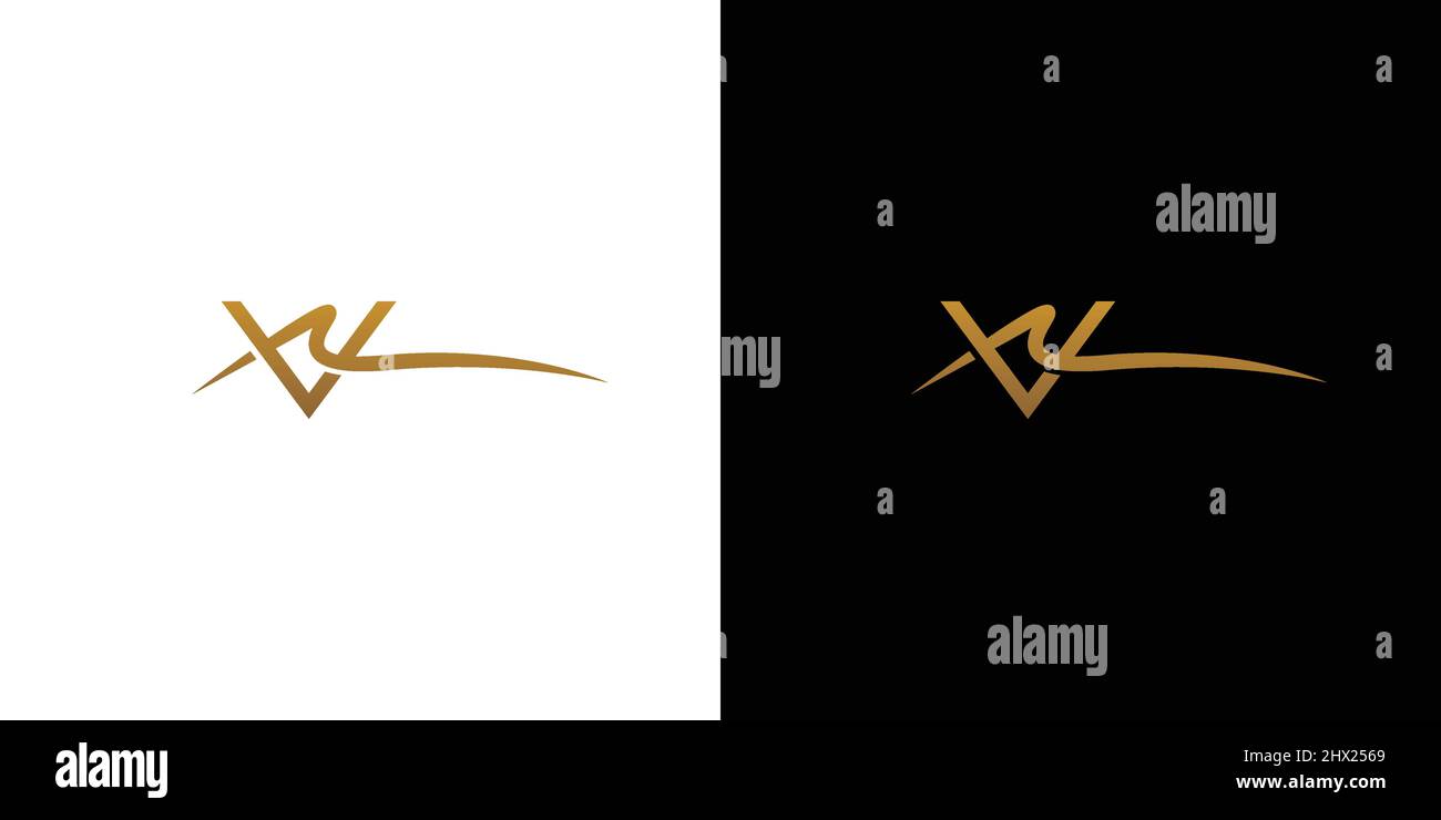 Modern and elegant VR  initials logo design Stock Vector