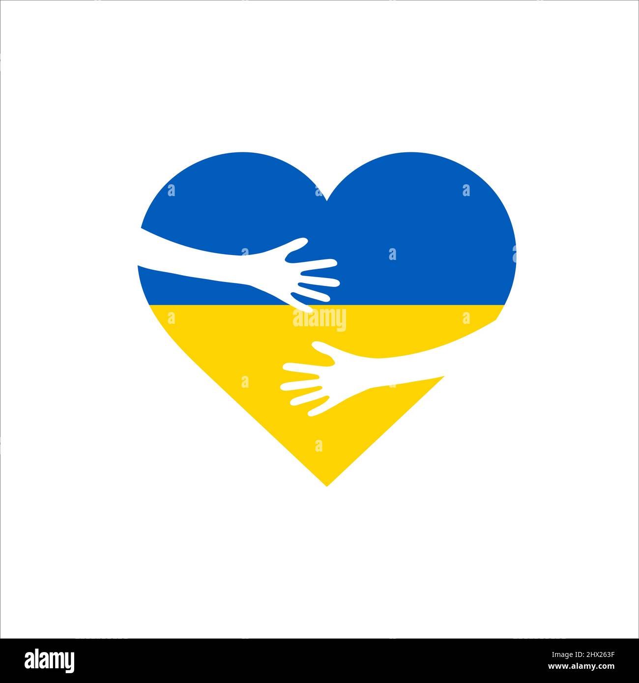 Ukraine flag colors heart shape. Symbol of solidarity with Ukraine ...