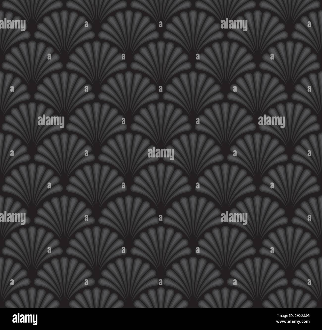 Seamless Art Deco Retro Pattern. Abstract black vector background. Stock Vector