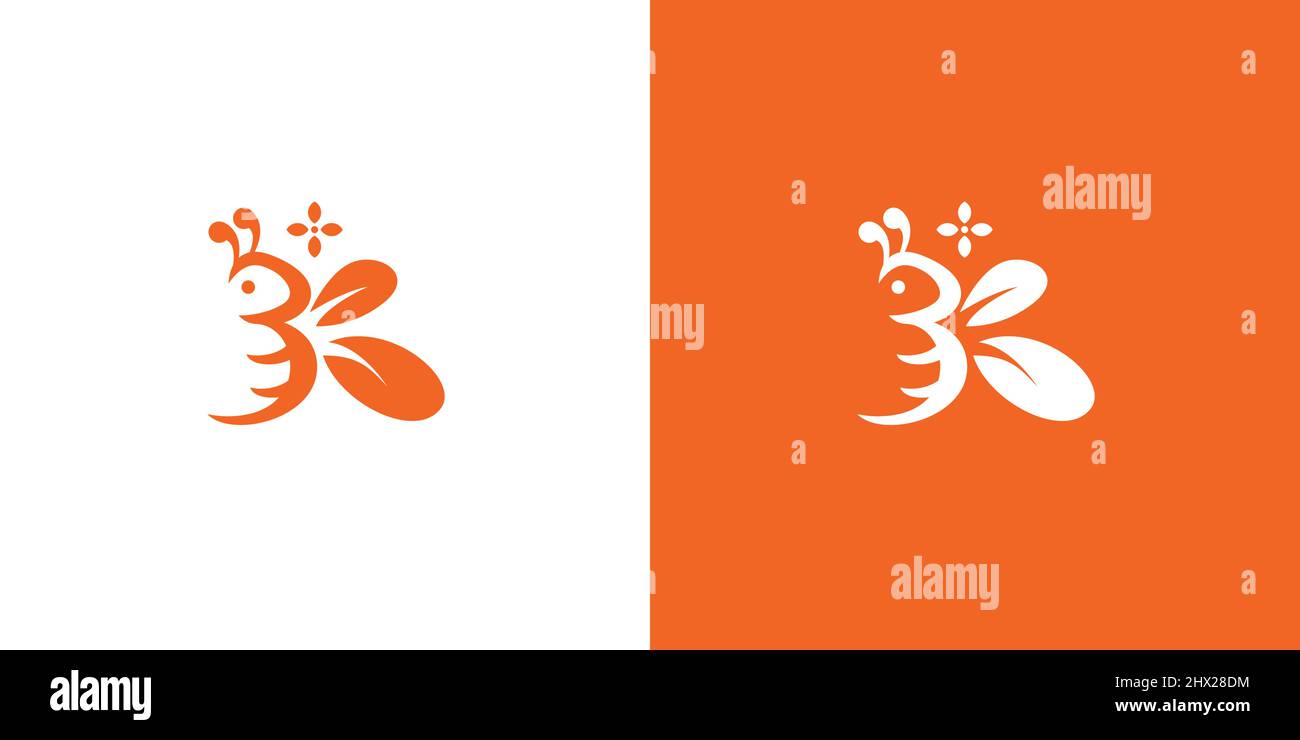 Modern and attractive bee logo design Stock Vector