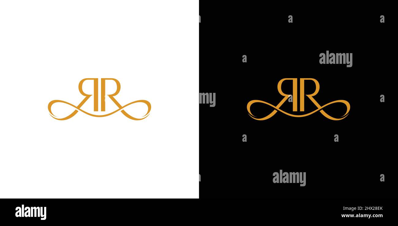 Modern and luxury RR letter initials logo design Stock Vector