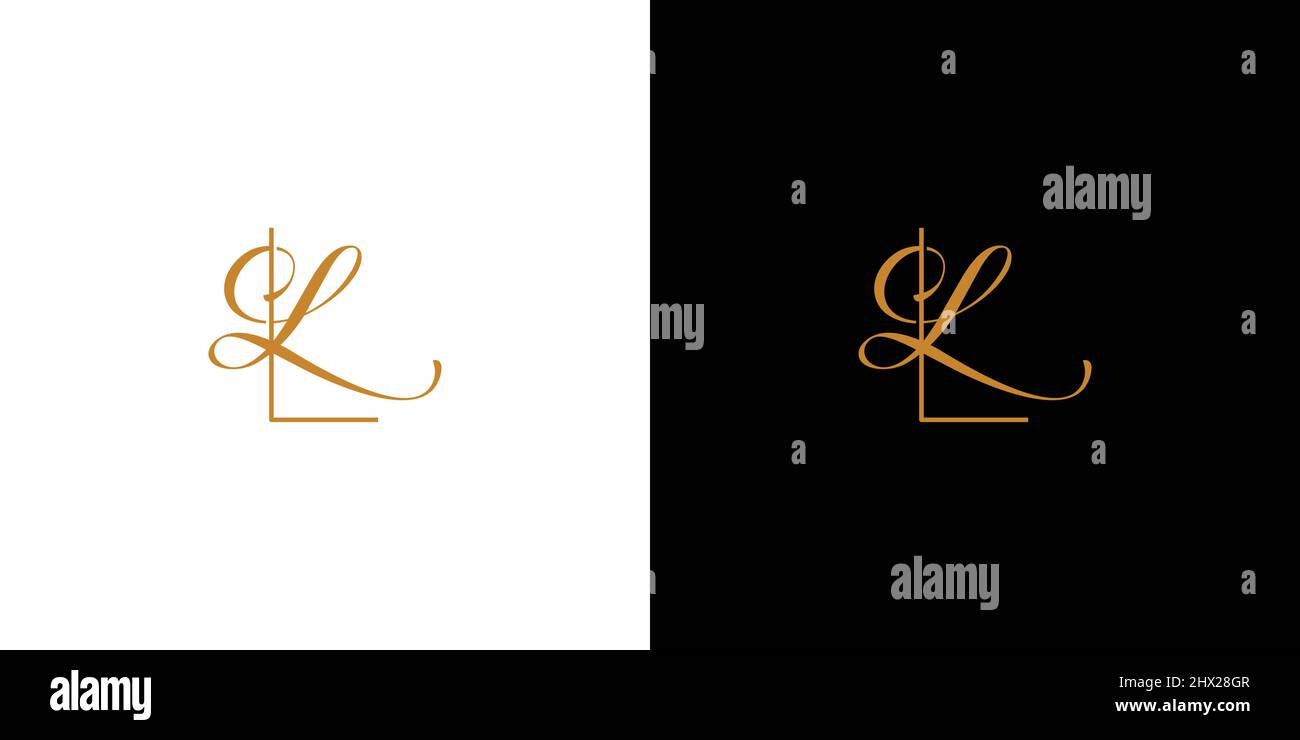 Modern and luxury letter LL initials logo design Stock Vector