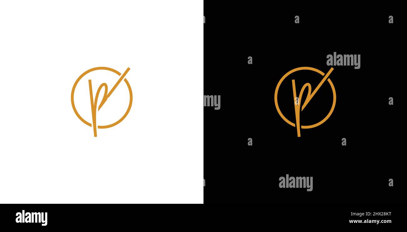 Modern and luxury WP letter initials logo design Stock Vector