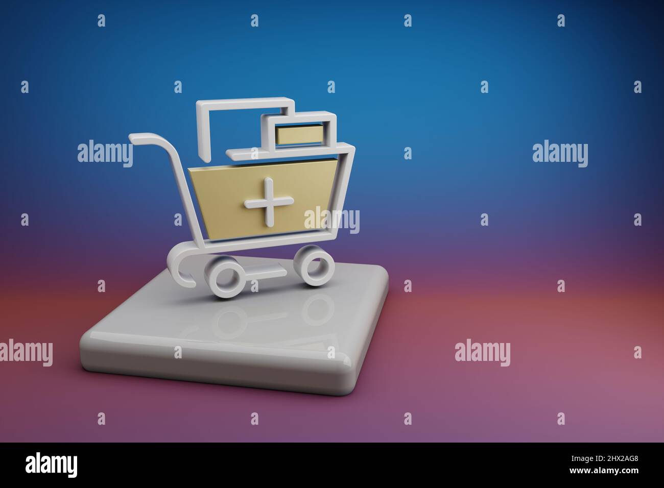 Beautiful abstract illustrations Shopping Cart Plus symbol icon on a ...