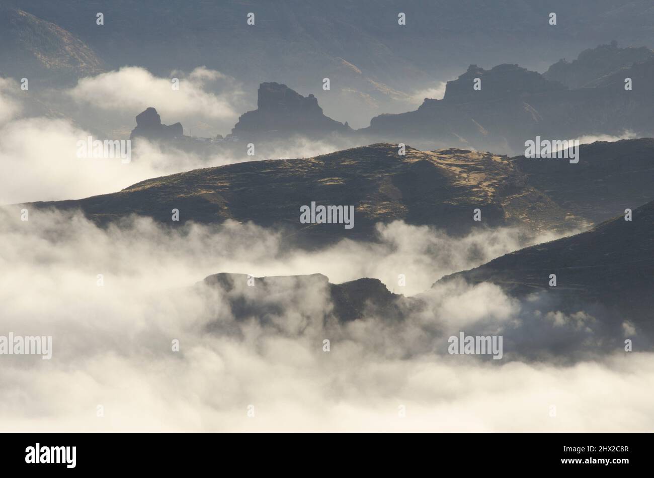 Cliffs and slopes of the Nublo Rural Park. Gran Canaria. Canary Islands. Spain. Stock Photo