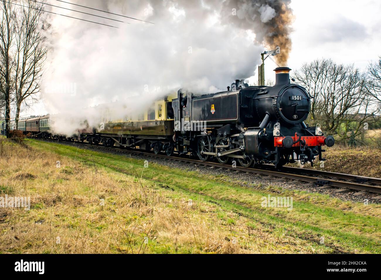 GWR Pannier number 1501 on the East Lancs Railway Stock Photo