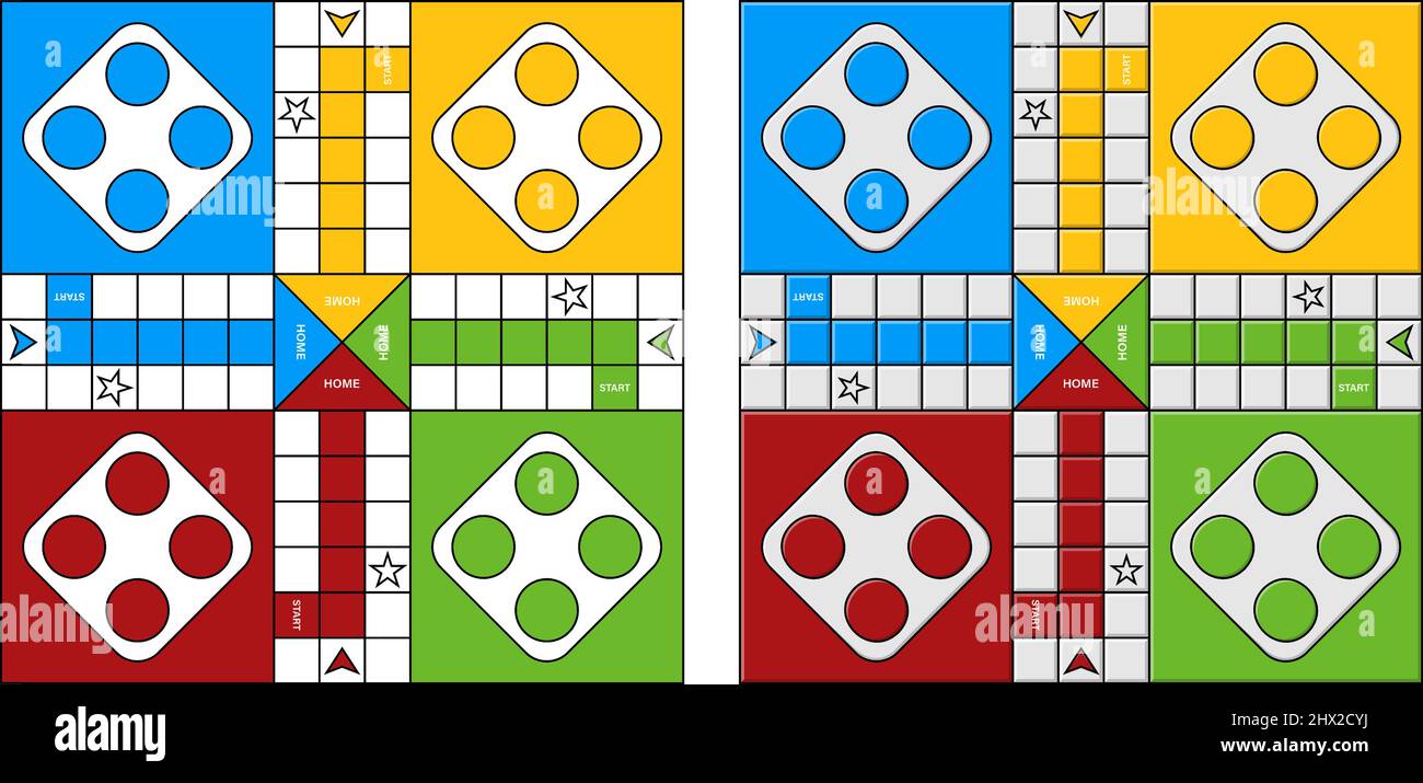 Ludo Board Game For Printing With Vector Illustration Stock