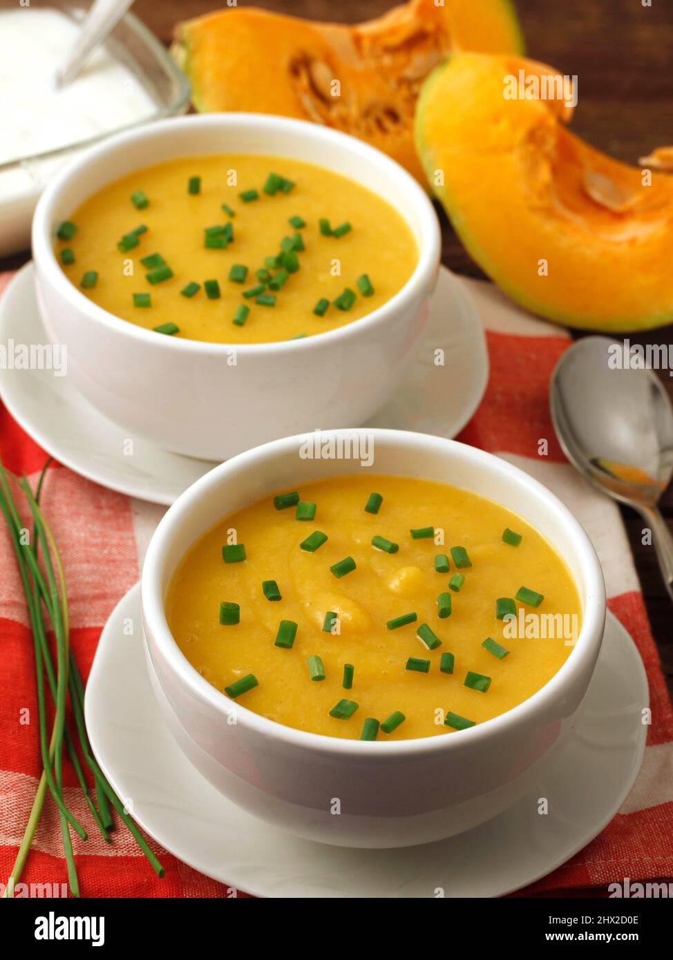 Pumpkin soup. Stock Photo
