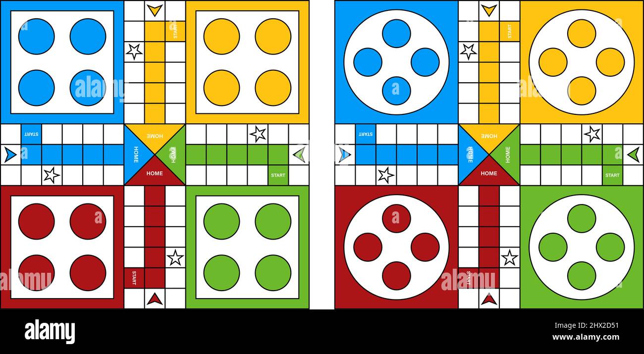 Ludo printable board game vector image. Stock Vector