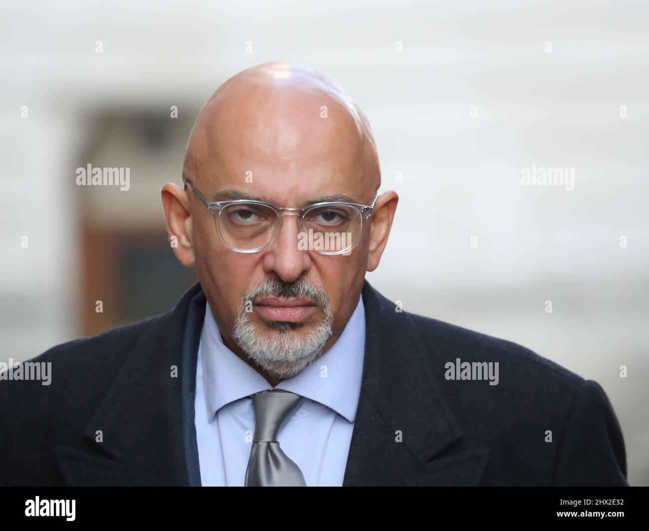 London, UK. 8th Mar, 2022. Education Secretary Nadhim Zahawi arrives for the weekly Cabinet Meeting at No 10 Downing Street Stock Photo