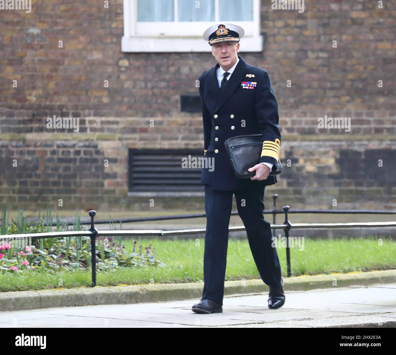 London, UK. 8th Mar, 2022. Chief of Defence Staff Sir Tony Radakin arrives for the weekly Cabinet Meeting at No 10 Downing Street. Stock Photo