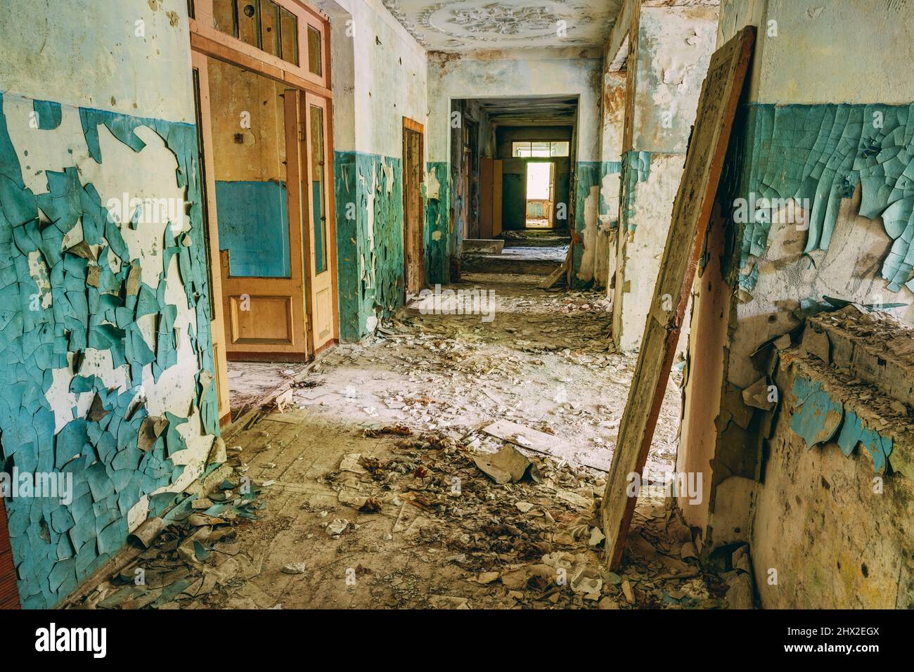 Abandoned Old House Interior. Forsaken building. Stock Photo