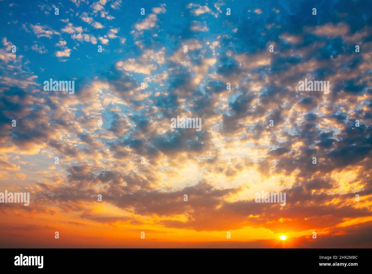 Sunset, Sunrise With Clouds. Sky Background Stock Photo - Alamy