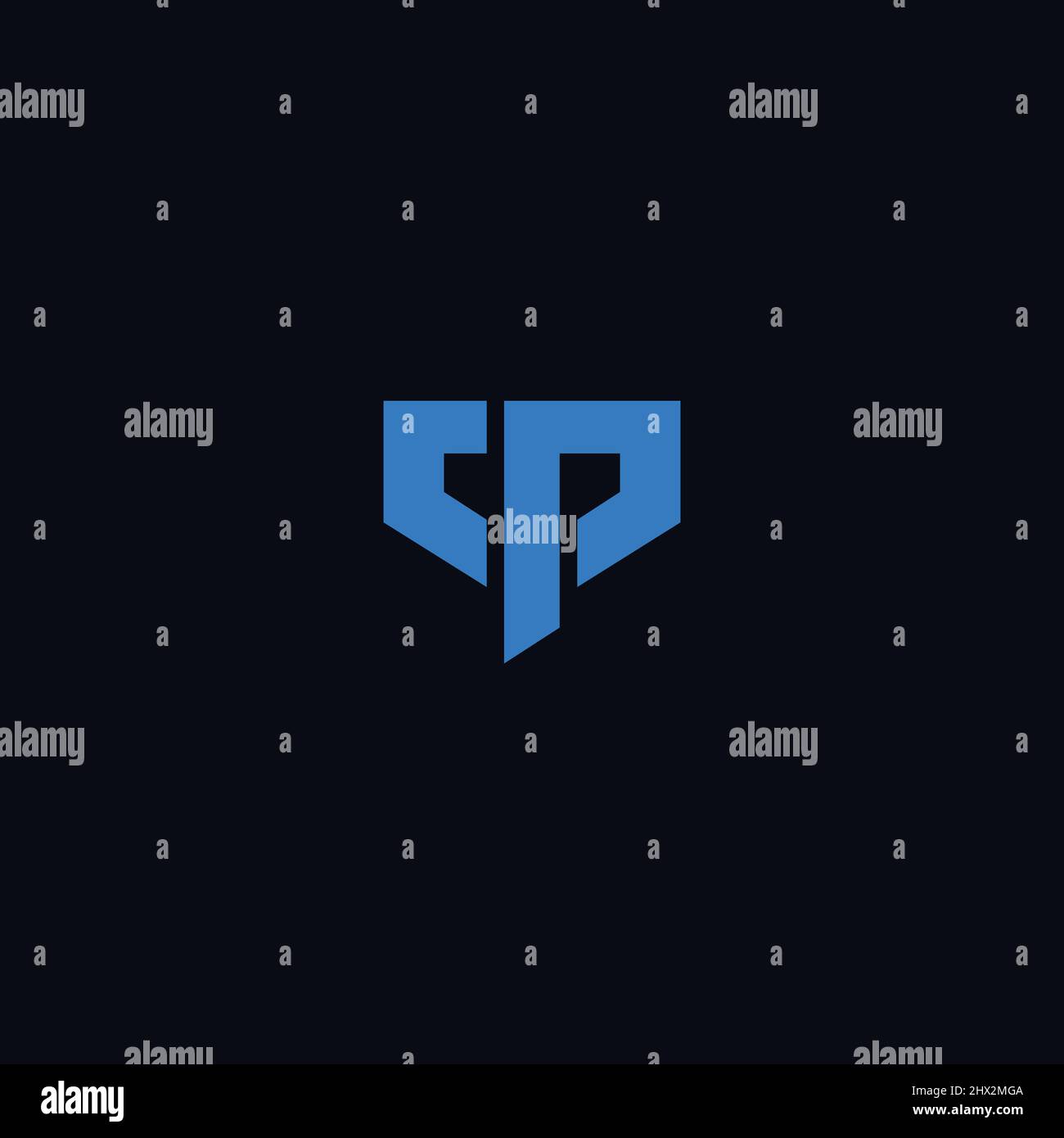 a simple and modern initial CP logo design Stock Vector