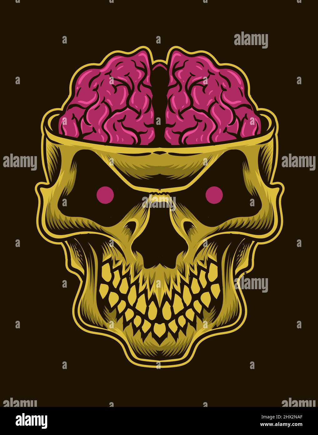 Skull Skeleton Head Brain Color Design Element White Background Death Head  Skeleton Dead Face Horror Human Bone Evil Tattoo Grunge Scary Gothic Art  Logo Clipart SVG – ClipArt SVG