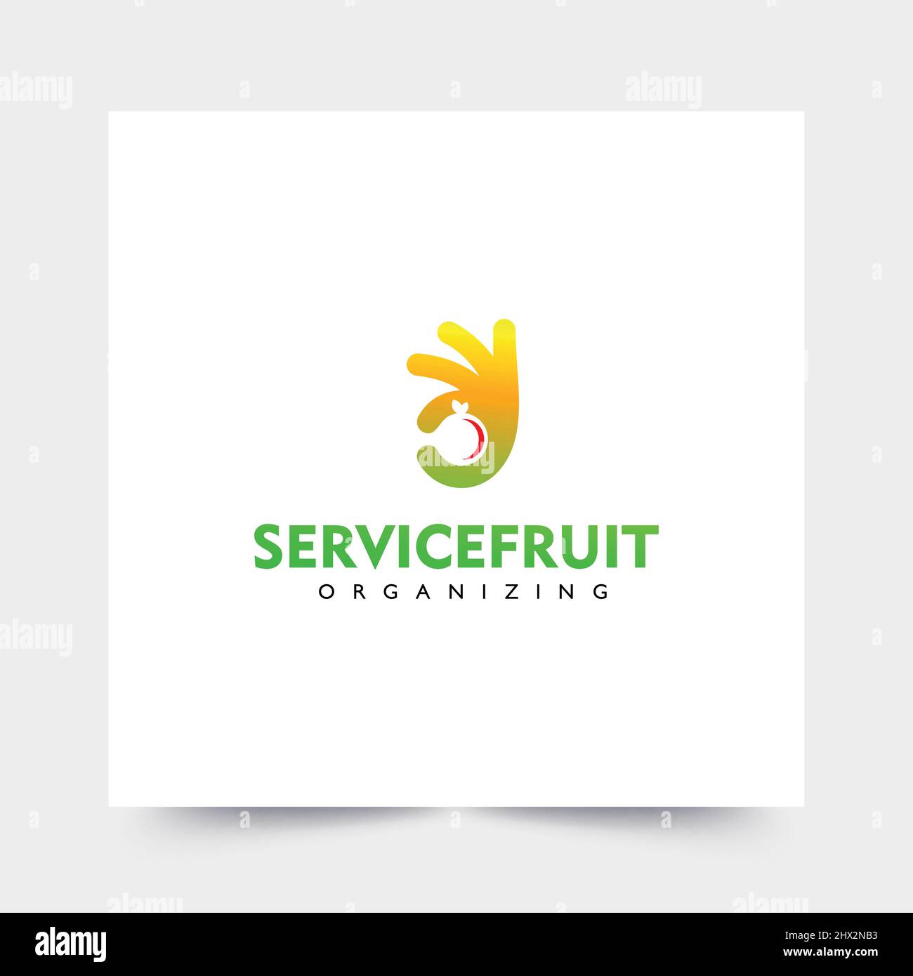A modern and elegant logo for a fresh fruit company3455 Stock Vector